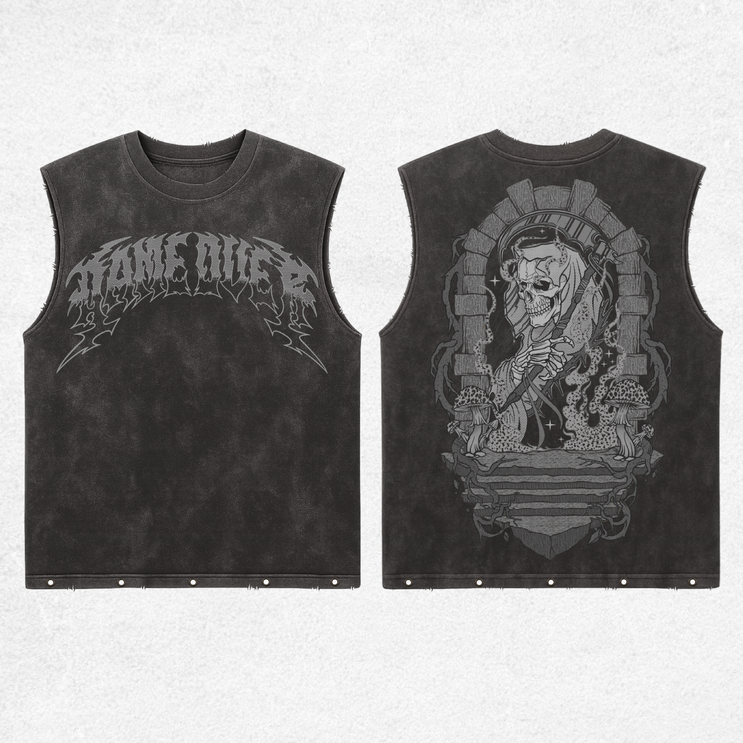 "Game Over" Tank Top Deslavado (Semi-Oversize)