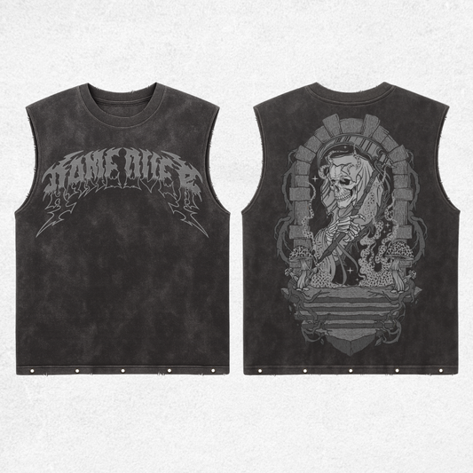 "Game Over" Tank Top Deslavado (Semi-Oversize)